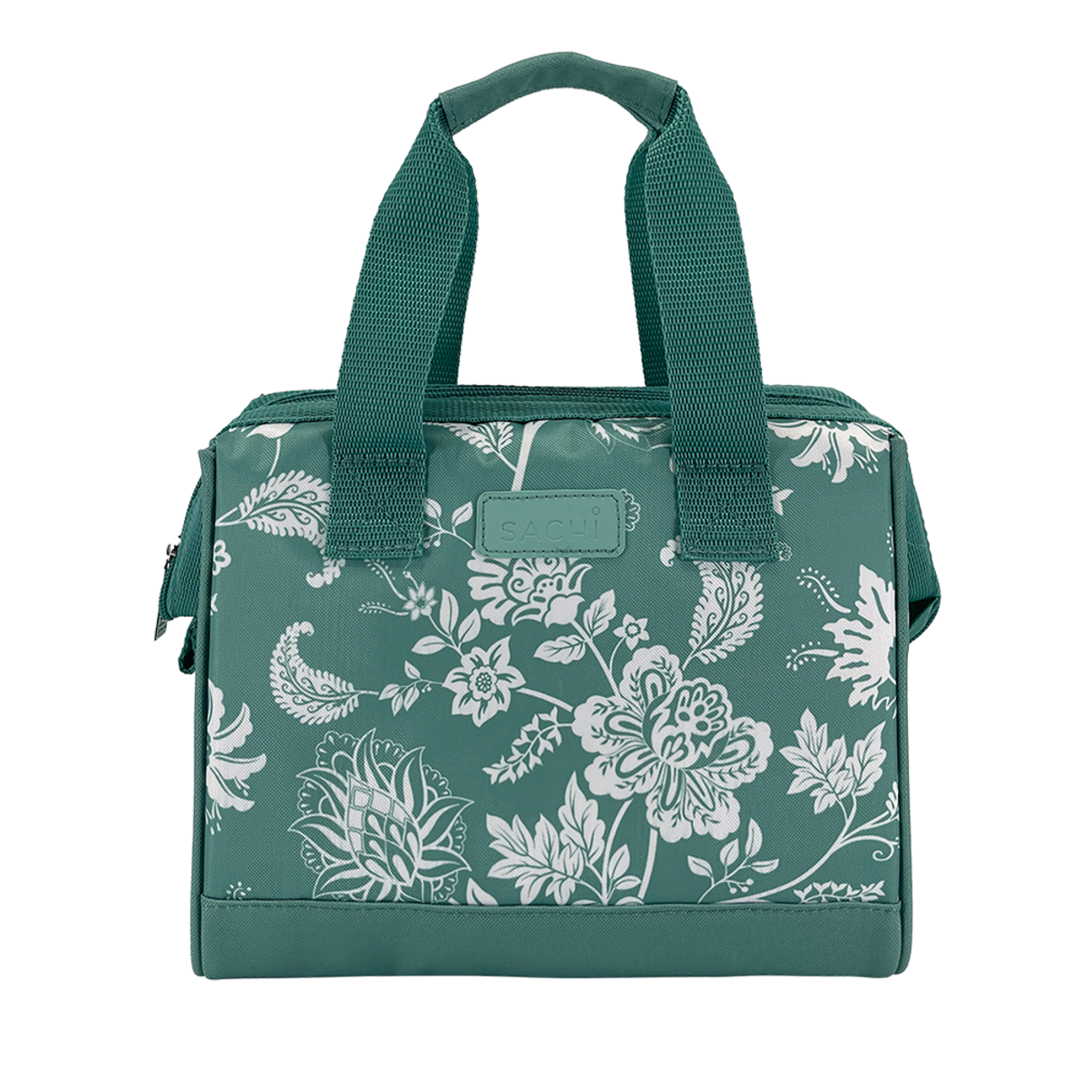 Sachi Insulated Lunch Bag Green Paisly Style 34 Front View