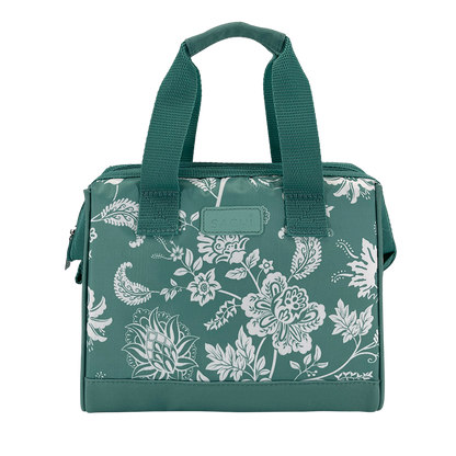 Sachi Insulated Lunch Bag Green Paisly Style 34 Front View