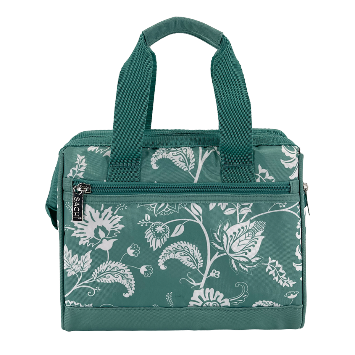 Sachi Style 34 Insulated Lunch Bag Green Paisly View of Back