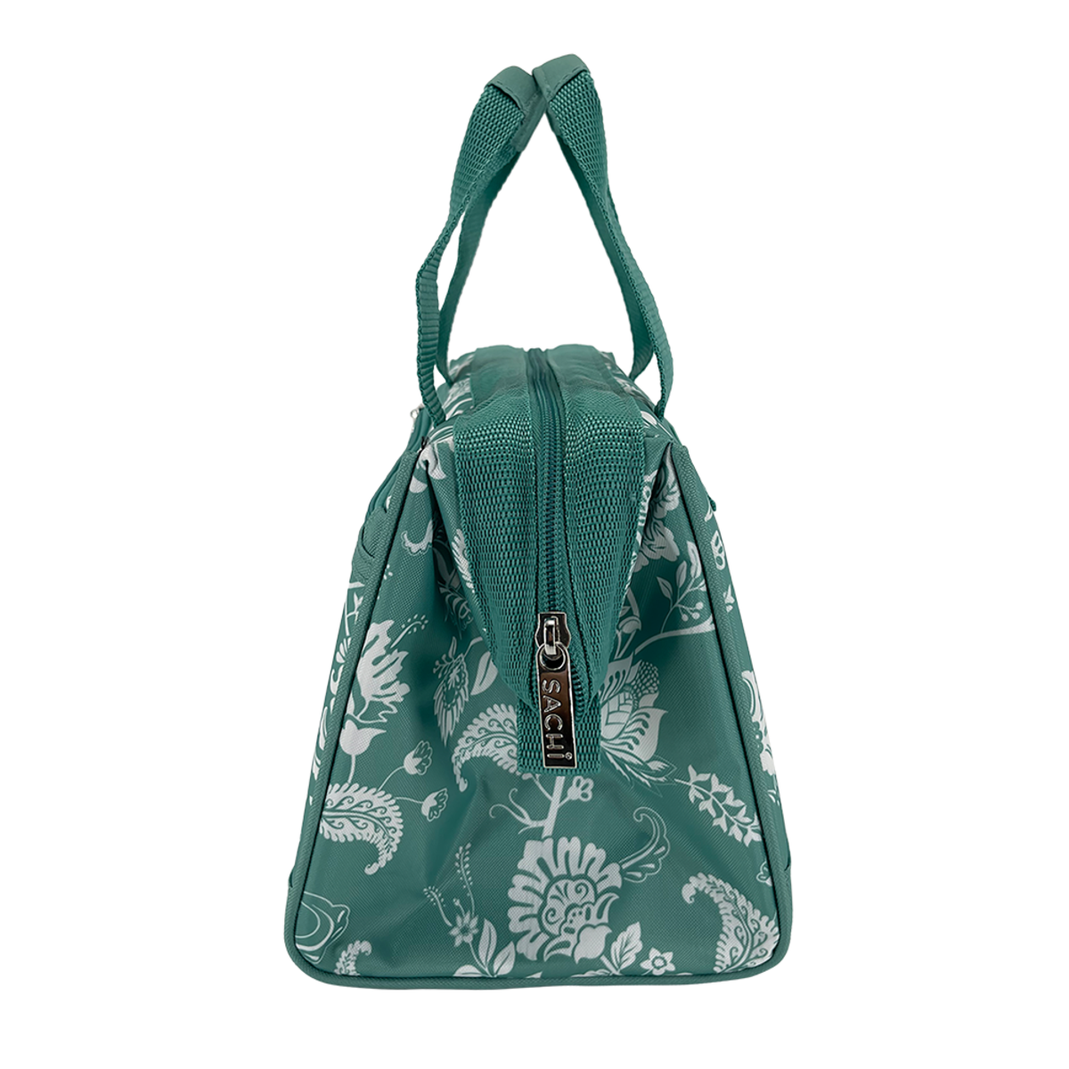 Sachi Style 34 Insulated Lunch Bag Green Paisley Side View