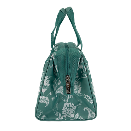 Sachi Style 34 Insulated Lunch Bag Green Paisley Side View