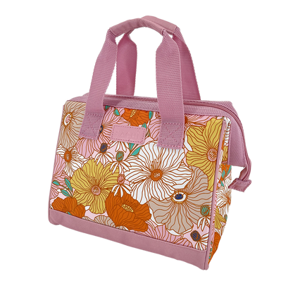 Angle Shot of the Sachi Insulated Lunch Bag in Retro Floral