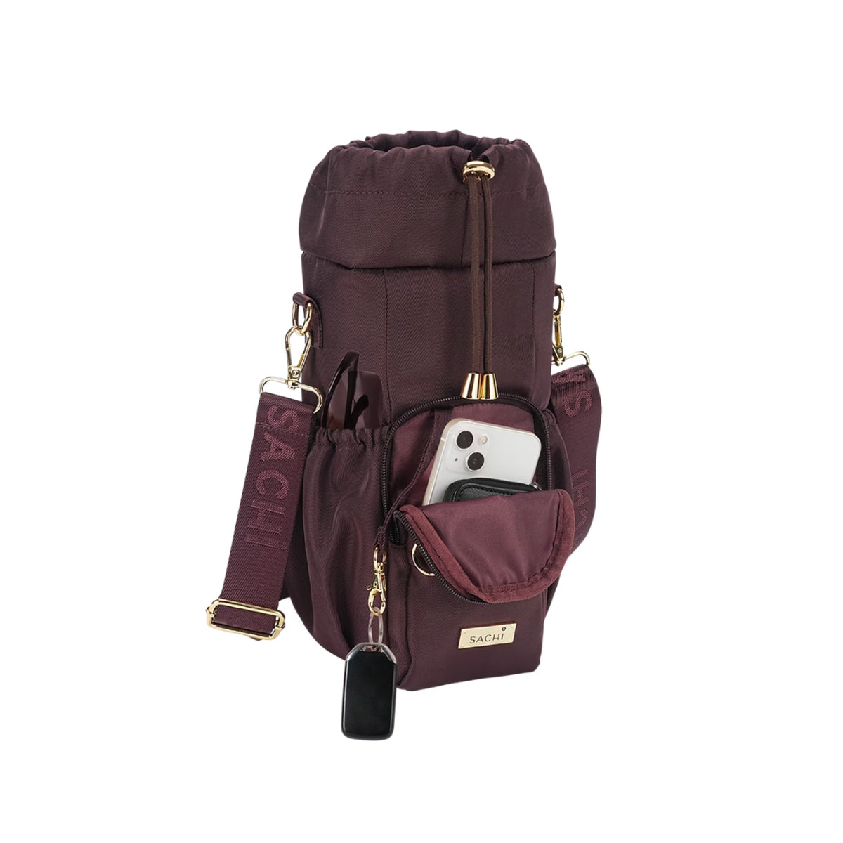 Sachi Crossbody Insulated Bottle Bag - Bordeaux