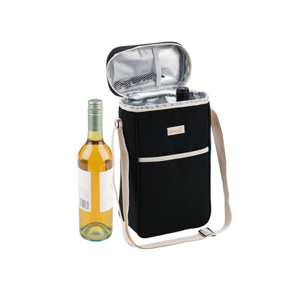 Sachi Two Bottle Insulated Wine Cooler - Black