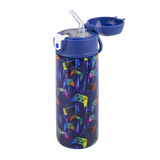 Oasis Stainless Steel Kids Insulated Water Bottle with Sipper Lid 500ml Gamer with Lid Open