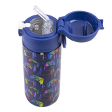 Overhead view of the Oasis Kids Stainless Steel Sipper Bottle with the Lid Open Gamer