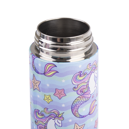 Stainless Steel D/W Ins. Drink Bottle W/Sipper 550ml Mermaid Unicorns