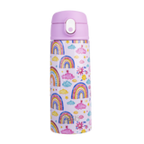 Oasis Stainless Steel Double Wall Insulated Drink Bottle with Sipper Straw 550ml - Rainbow Sky