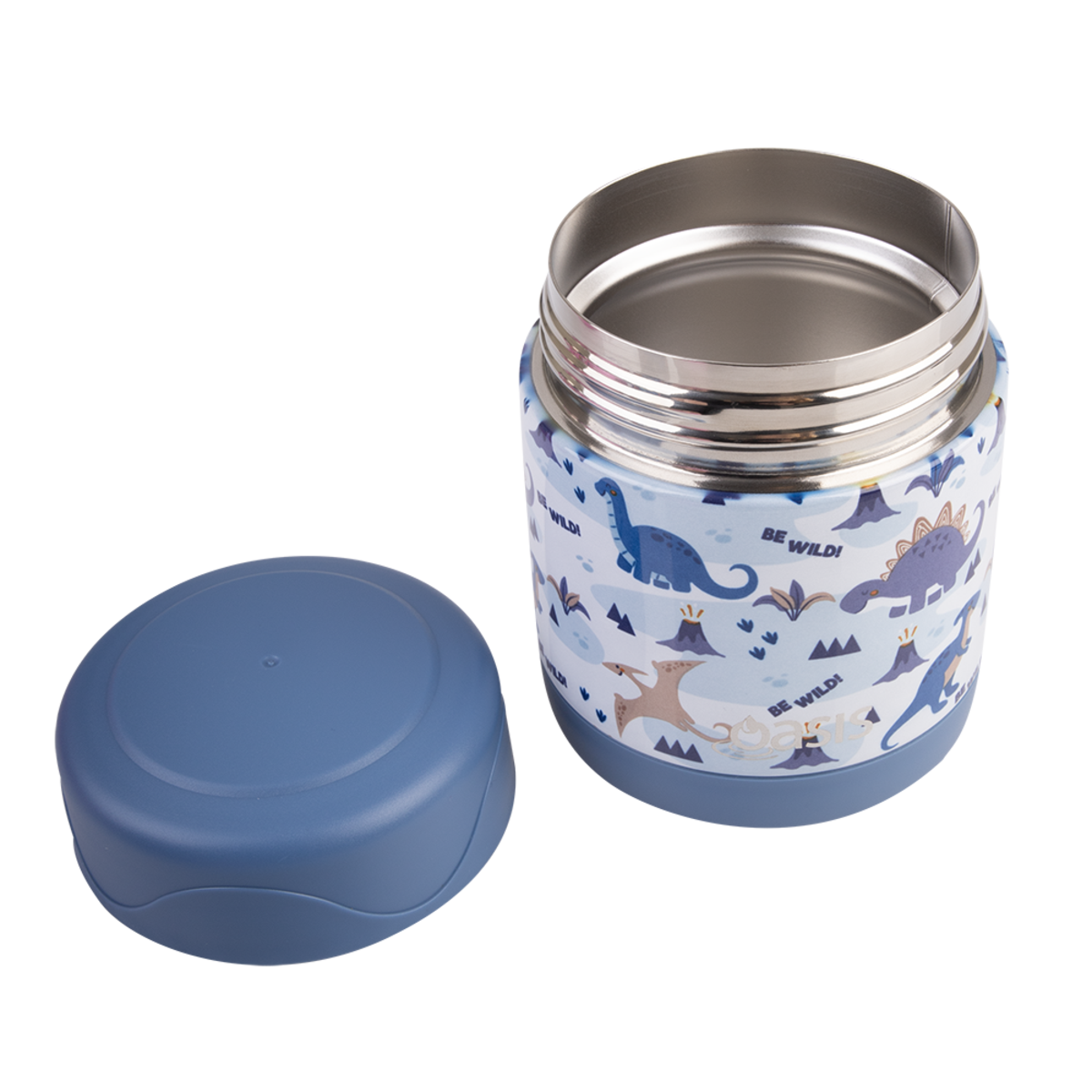 Oasis Stainless Steel Insulated Food Flask Dinosaur Land with Lid off