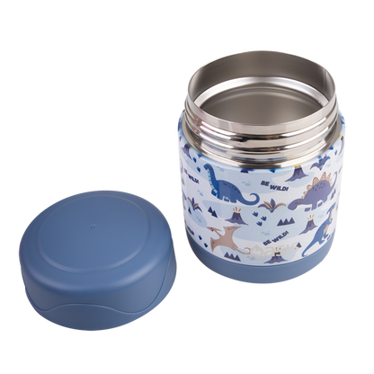 Oasis Stainless Steel Insulated Food Flask Dinosaur Land with Lid off