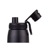 Lid for Insulated Sports Bottle on a Black Bottle | Oasis