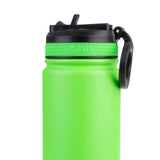 Stainless Steel D/W Ins. Challenger Bottle W/Sipper Straw Neon Green