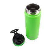 Stainless Steel D/W Ins. Challenger Bottle W/Sipper Straw Neon Green