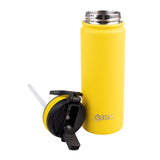 Oasis Stainless Steel D/W Ins. Challenger Bottle W/Sipper Straw Neon Yellow