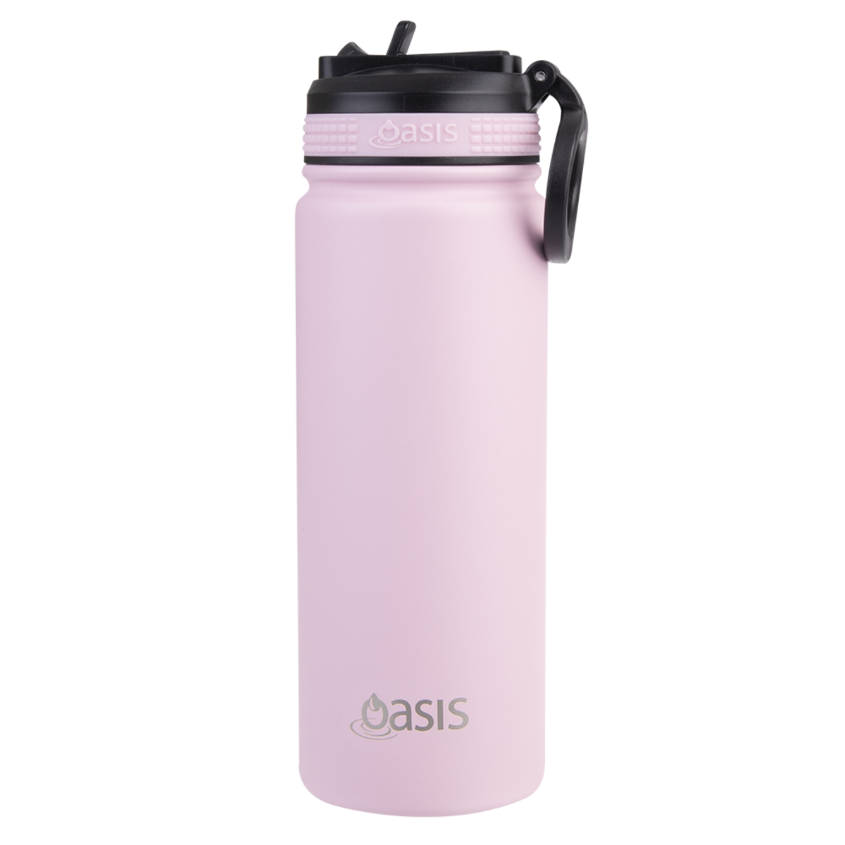 Oasis Insulated Challenger Bottle with SIpper Straw 550ml Carnation