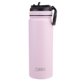 Oasis Insulated Challenger Bottle with SIpper Straw 550ml Carnation
