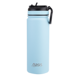 Oasis Insulated Challenger Bottle with Sipper Straw 550ml Island Blue