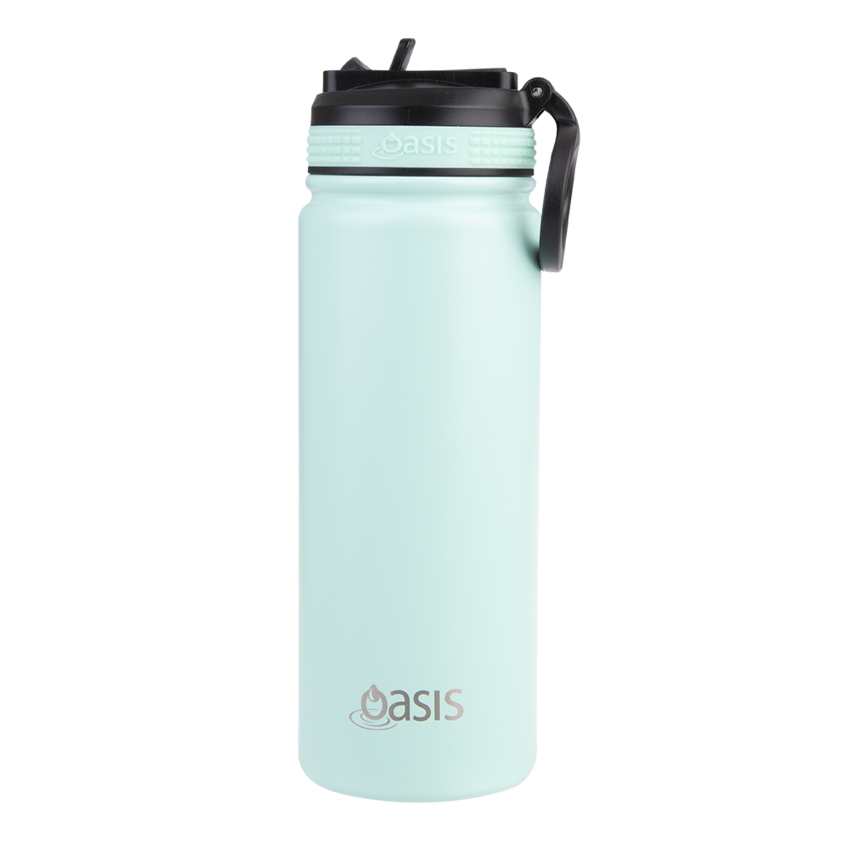 Oasis Insualted Challenger Bottle with Sipper Straw 550ml Mint