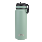 Oasis Insulated Challenger Bottle with Sipper Straw 550ml Sage Green