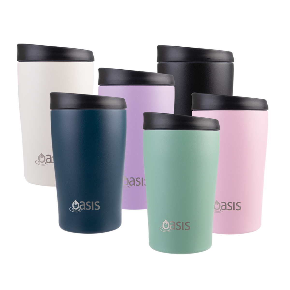 Oasis Stainless Steel Double Wall Travel Cup 380ml in Various Colours