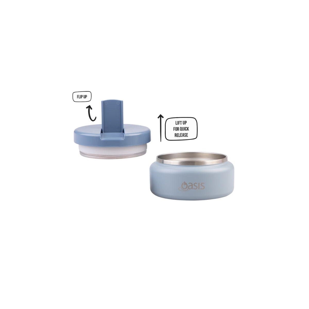 Oasis Quick Release Insulated Food Pod 230ml - Hazy Blue