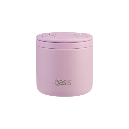 Oasis Quick Release Insulated Food Pod With Spork 500ml - Blush