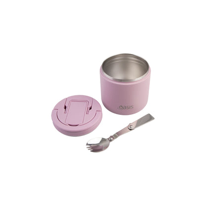 Oasis Quick Release Insulated Food Pod With Spork 500ml - Blush