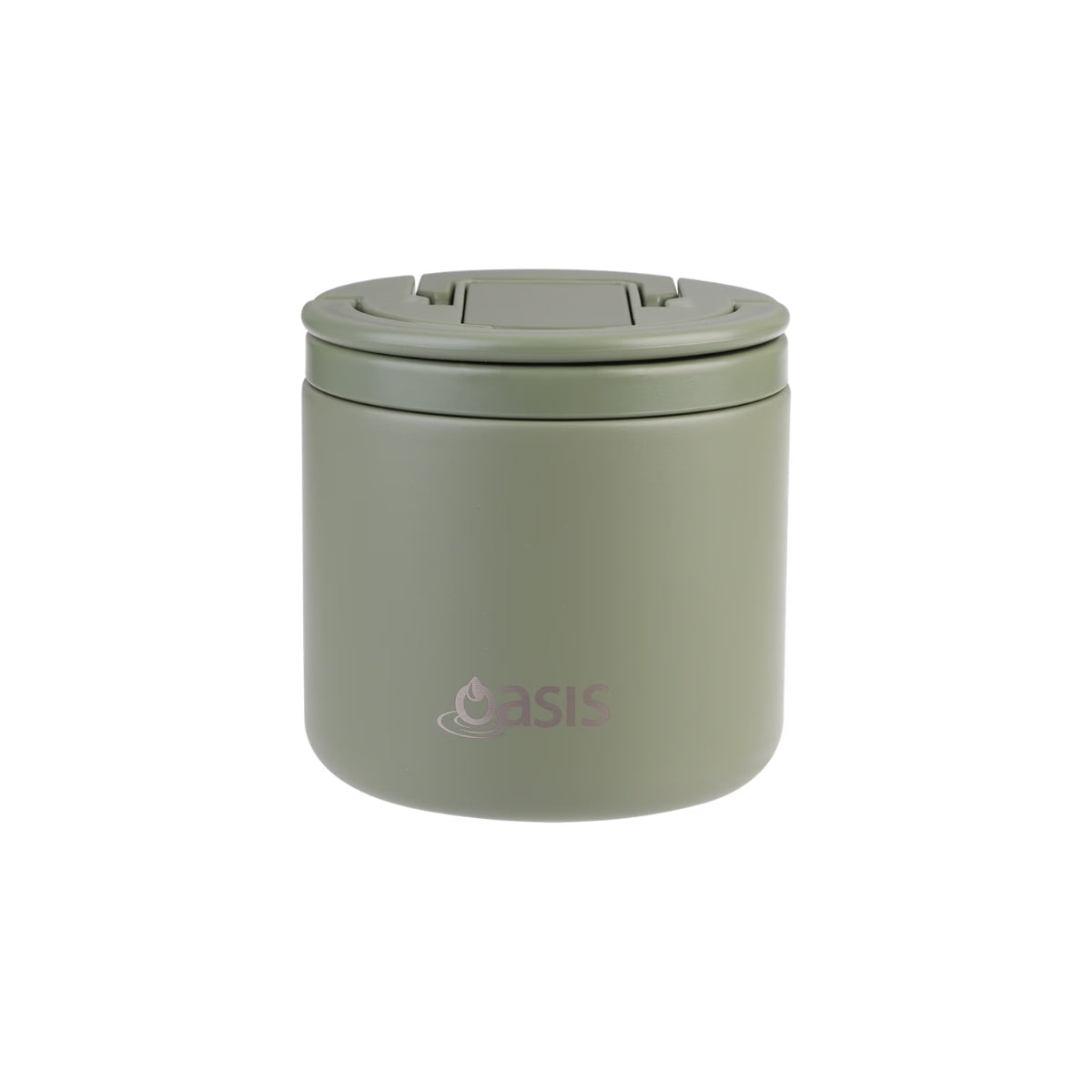 Oasis Quick Release Insulated Food Pod With Spork 550ml - Olive Green