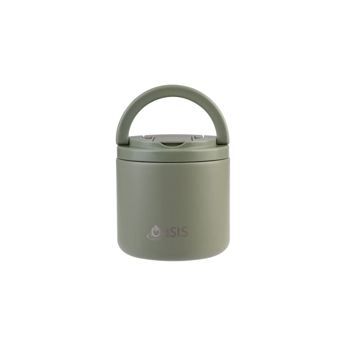 Oasis Quick Release Insulated Food Pod With Spork 550ml - Olive Green