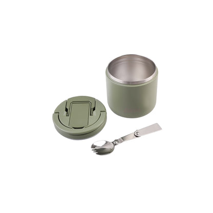 Oasis Quick Release Insulated Food Pod With Spork 550ml - Olive Green