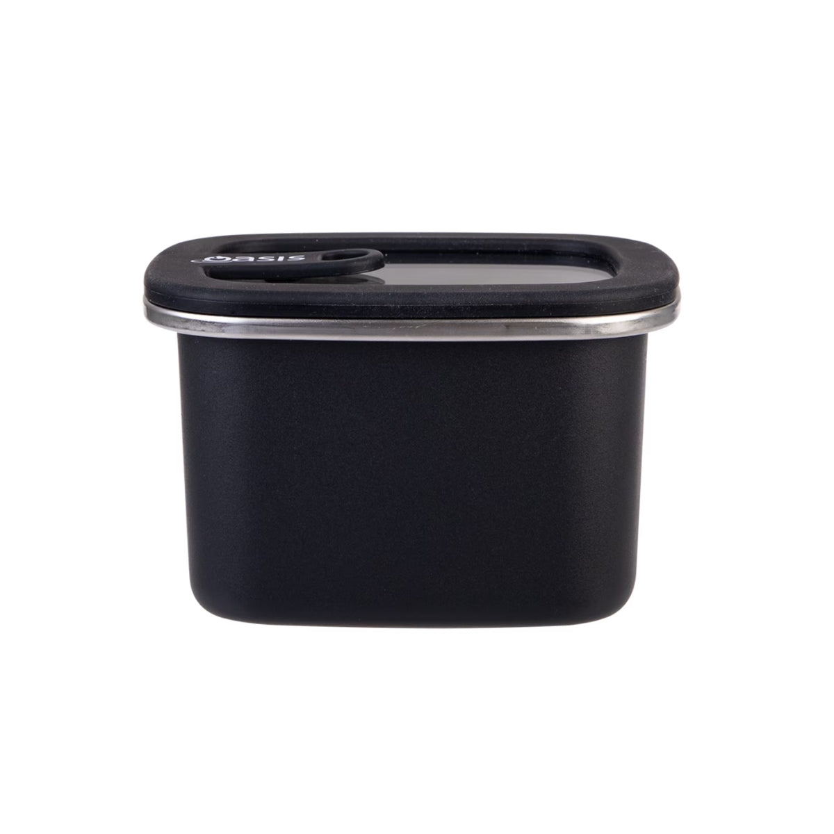 Oasis Microwave Safe Rectangular Stainless Steel Container 500ml - Black