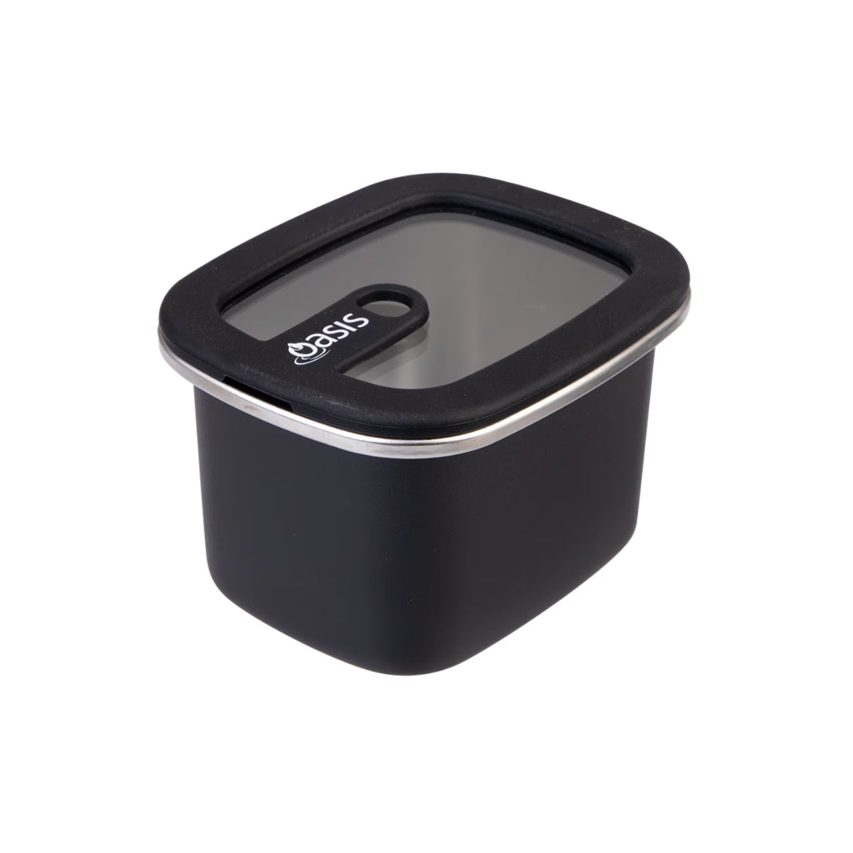 Oasis Microwave Safe Rectangular Stainless Steel Container 500ml - Black