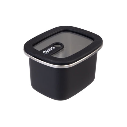 Oasis Microwave Safe Rectangular Stainless Steel Container 500ml - Black