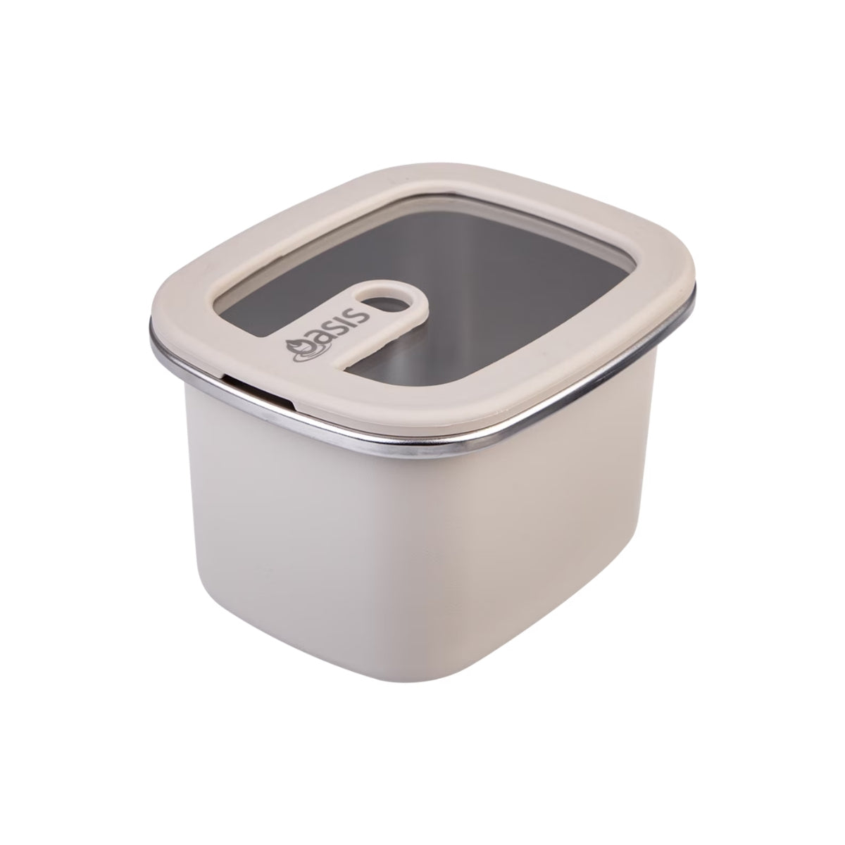 Oasis Microwave Safe Rectangular Stainless Steel Container 500ml - Oat