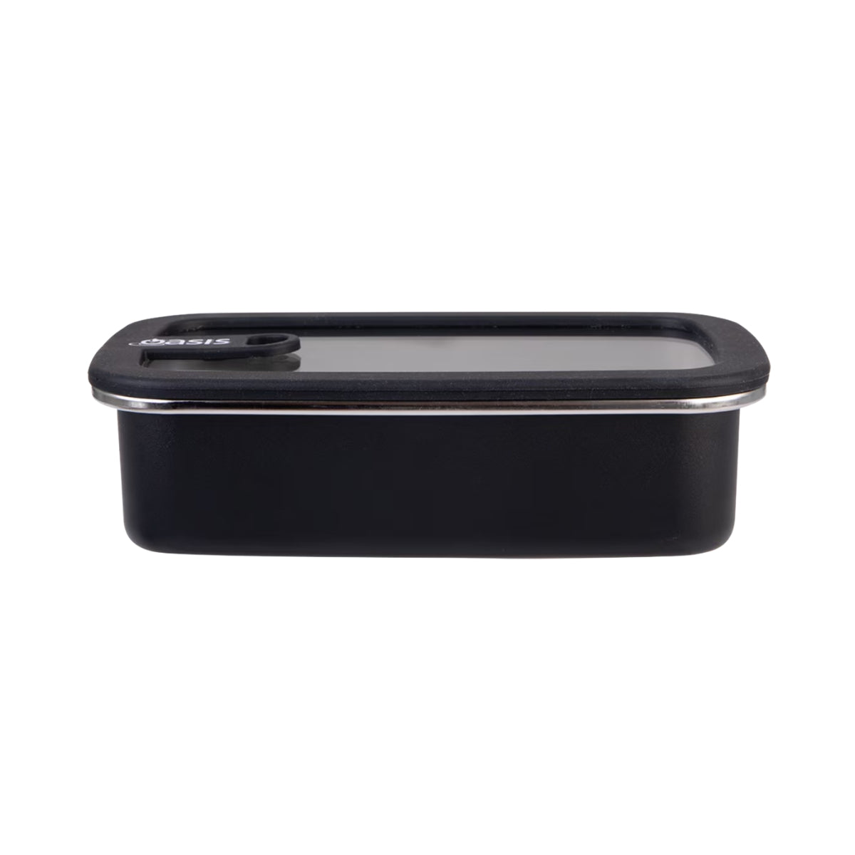Oasis Microwave Safe Rectangular Stainless Steel Container 700ml - Black