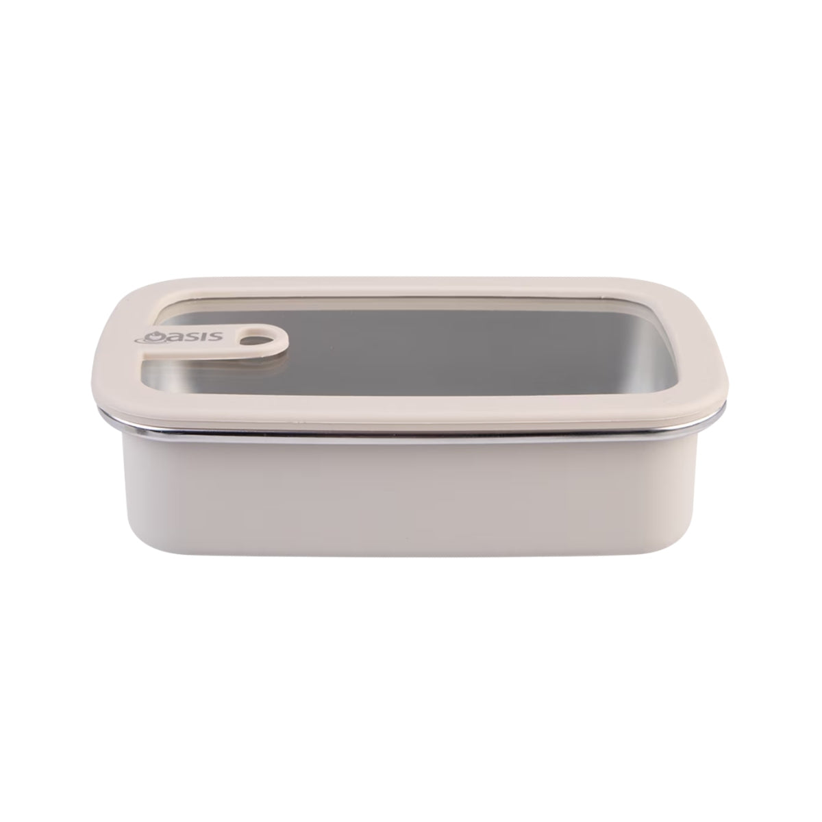 Oasis Microwave Safe Rectangular Stainless Steel Container 700ml - Oat