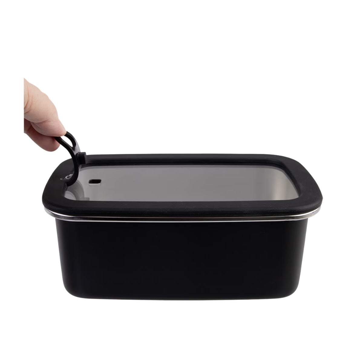 Oasis Microwave Safe Rectangular Stainless Steel Container 1.1L - Black
