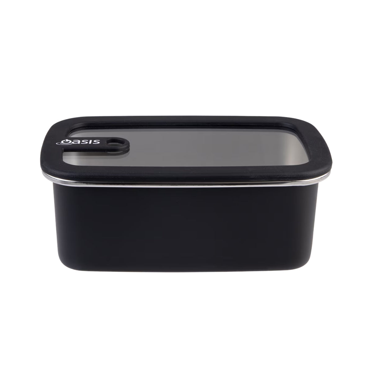 Oasis Microwave Safe Rectangular Stainless Steel Container 1.1L - Black