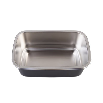 Oasis Microwave Safe Rectangular Stainless Steel Container 1.1L - Black