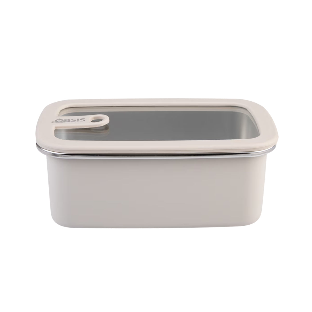 Oasis Microwave Safe Rectangular Stainless Steel Container 1.1L - Oat