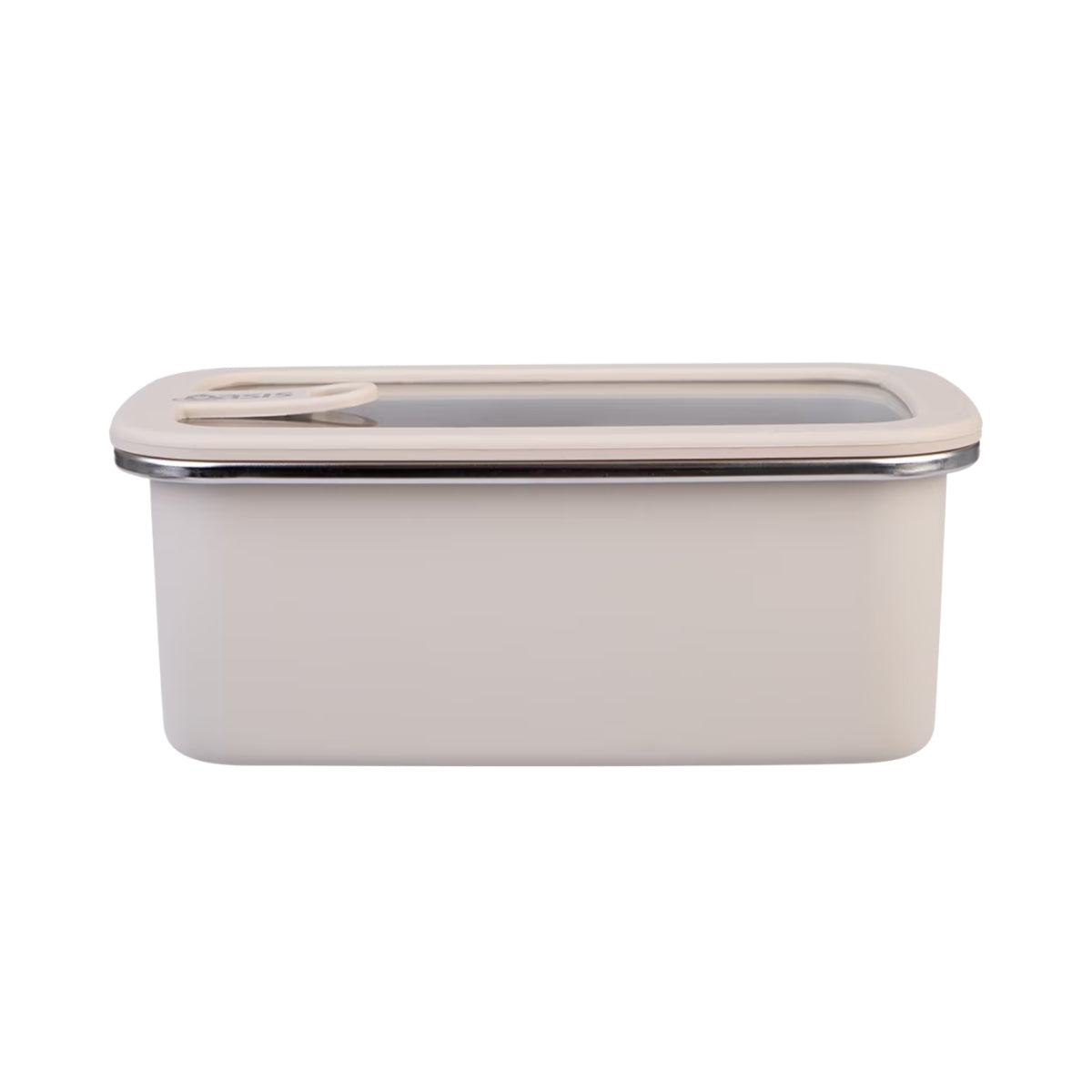 Oasis Microwave Safe Rectangular Stainless Steel Container 1.1L - Oat