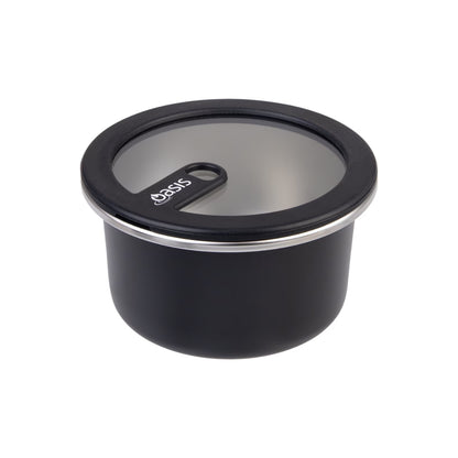 Oasis Microwave Safe Round Stainless Steel Container 680ml - Black