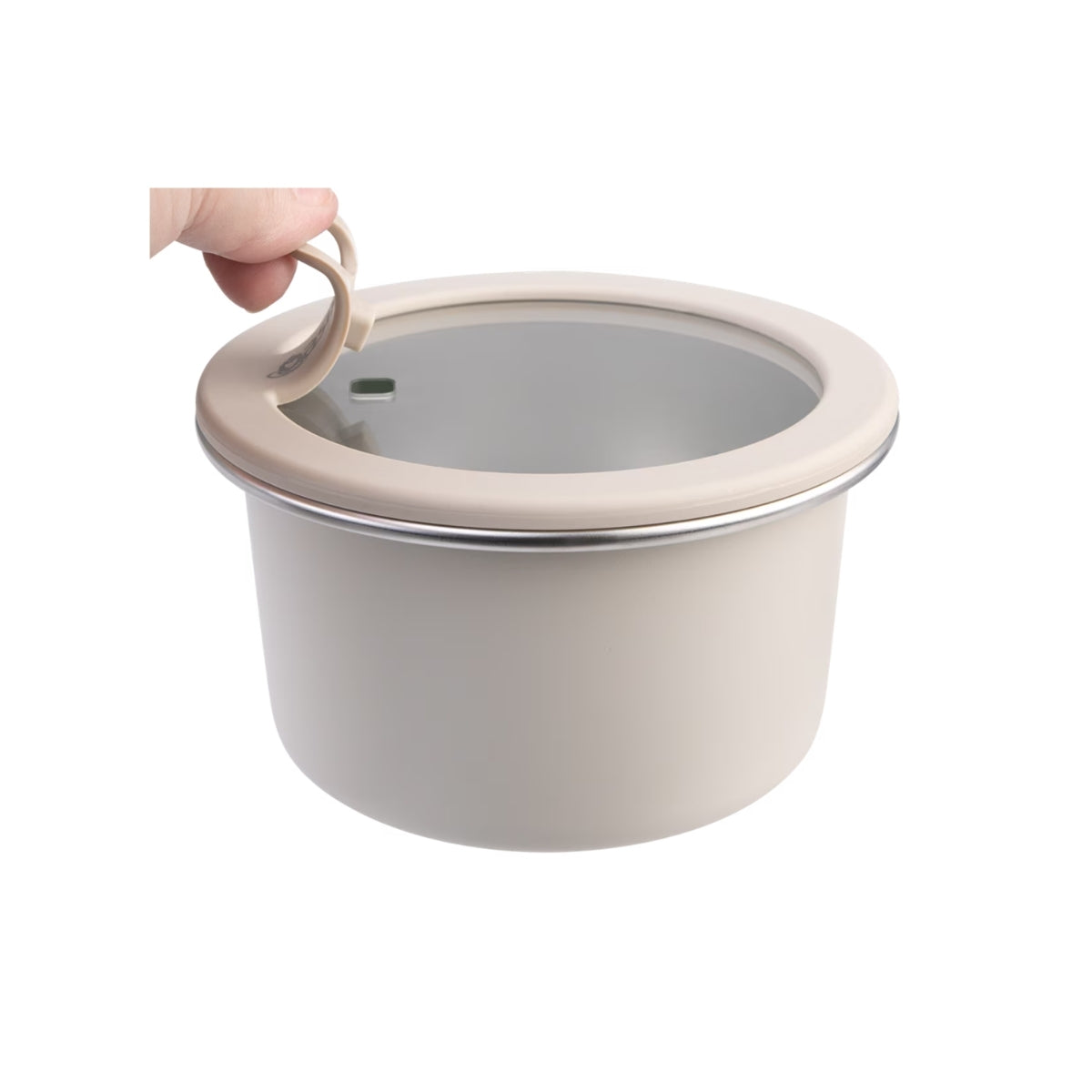 Oasis Microwave Safe Round Stainless Steel Container 680ml - Oat