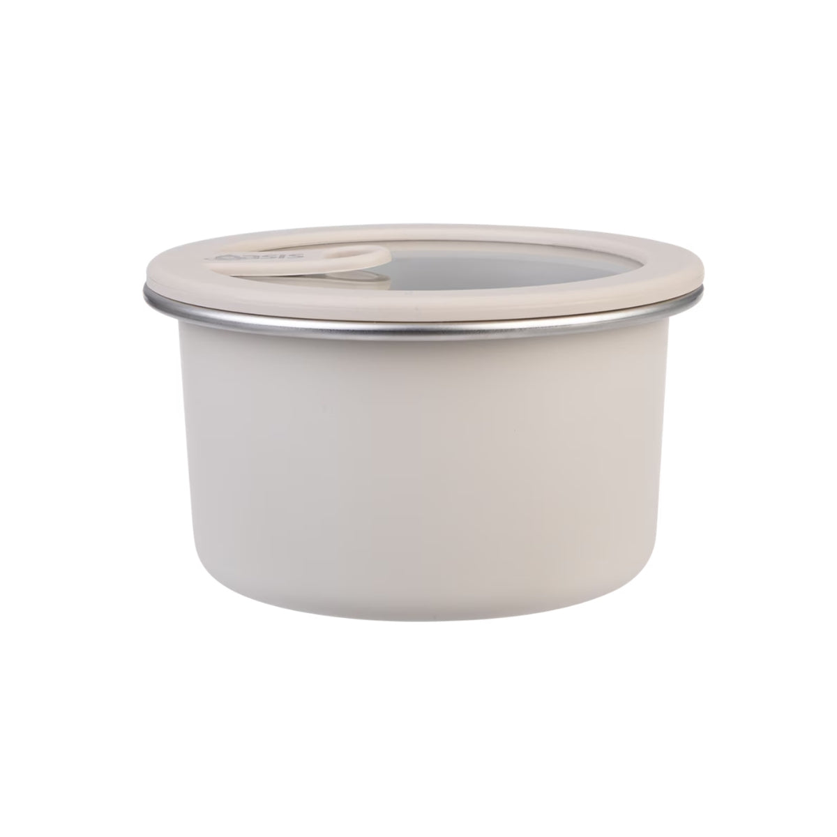 Oasis Microwave Safe Round Stainless Steel Container 680ml - Oat