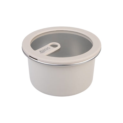 Oasis Microwave Safe Round Stainless Steel Container 680ml - Oat