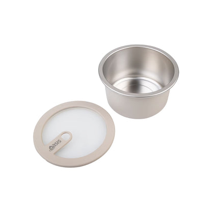 Oasis Microwave Safe Round Stainless Steel Container 680ml - Oat