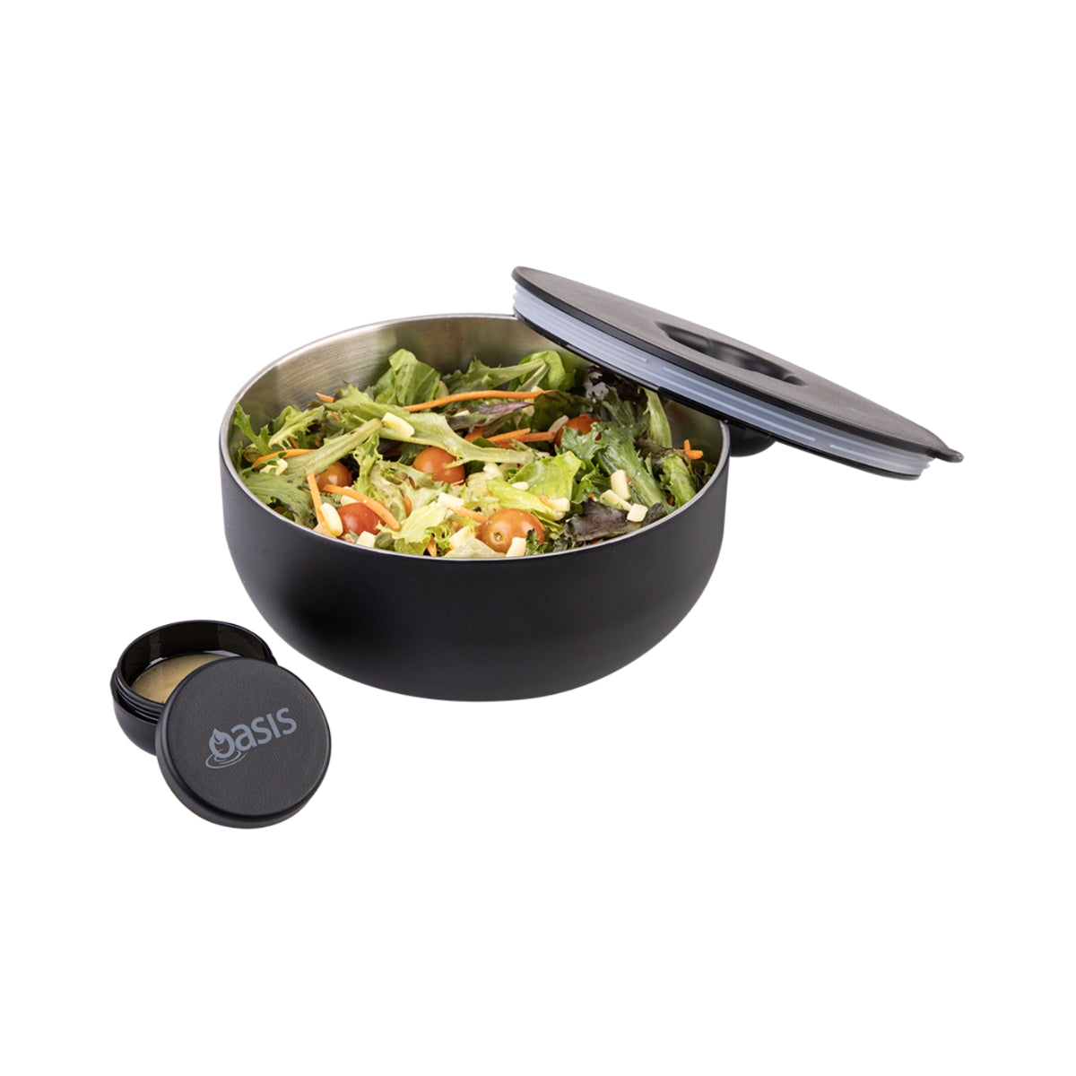 Oasis Stainless Steel Double Wall Insulated Fresh N Go Lunch Bowl 950ml - Black