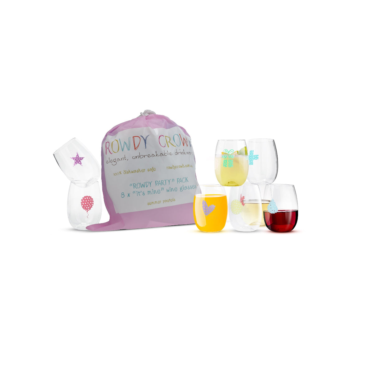 It's Mine 8 Printed Wine Packs - Summer Pastels