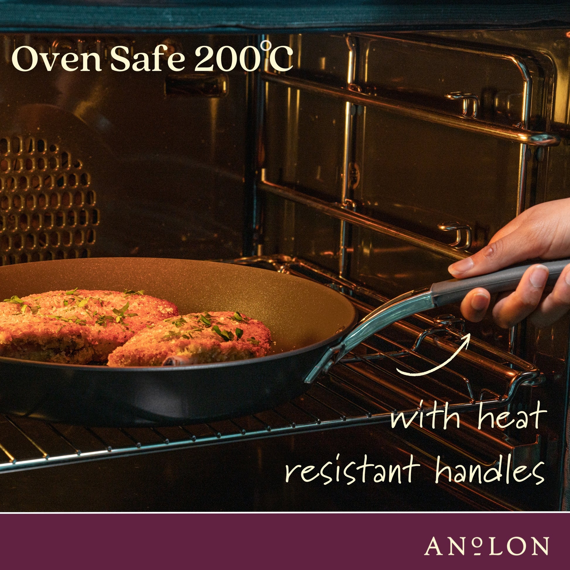 Anolon Endurance+ Featuring Oven Safe to 200 Degrees Celsius
