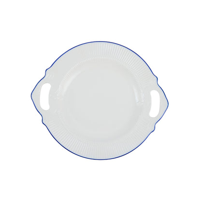 Casa Domani Cafe Blue Handled Round Platter 32x28cm Gift Boxed